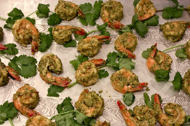Grilled Shrimp with Vanilla Bean and Pecan Pesto