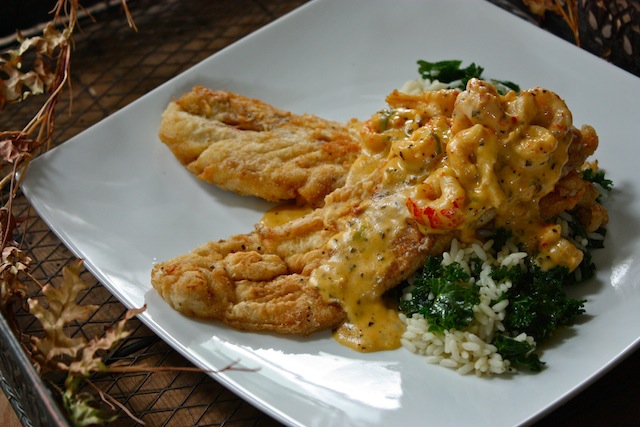 Pan-Fried Trout with Crawfish au Gratin