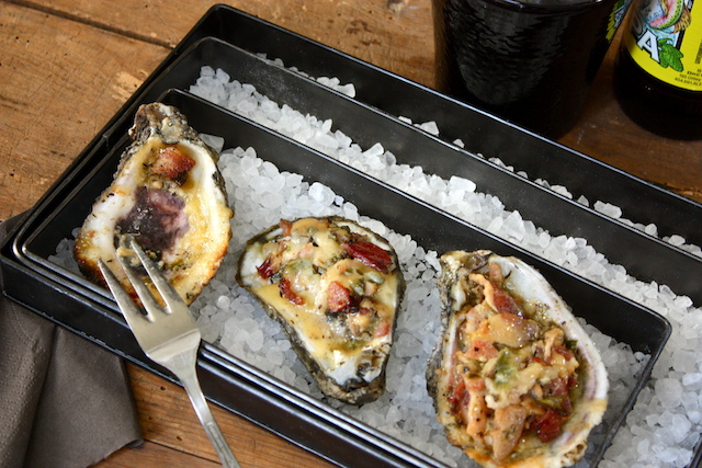 Grilled Oysters with Bacon and Jalapenos