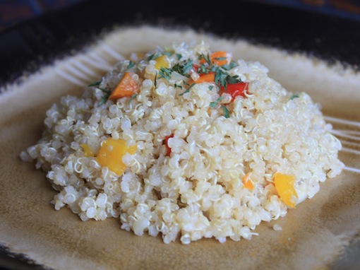 Quinoa With Bell Peppers and Onions | Raised on a Roux